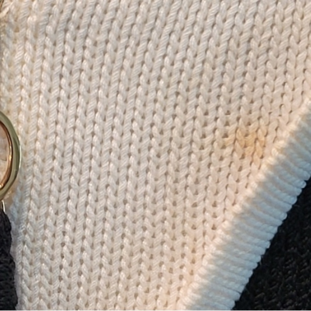 St. John - Santana Knit- Black and Cream Polo style - sweater with Long Sleeves - Picture 7 of 8